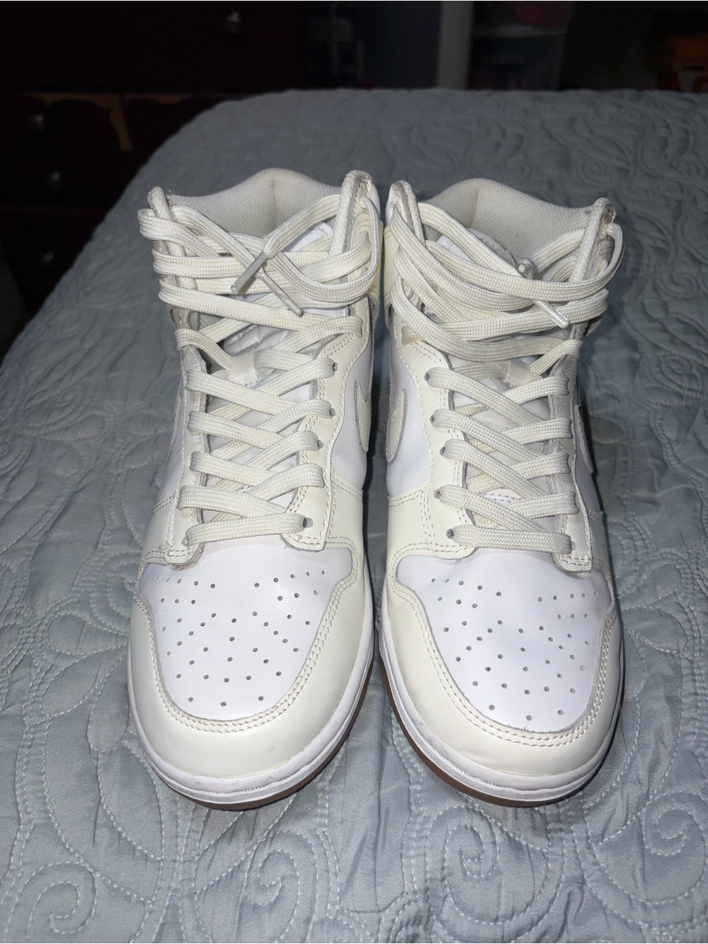 Nike Women’s High-Top Sneakers in White/Cream